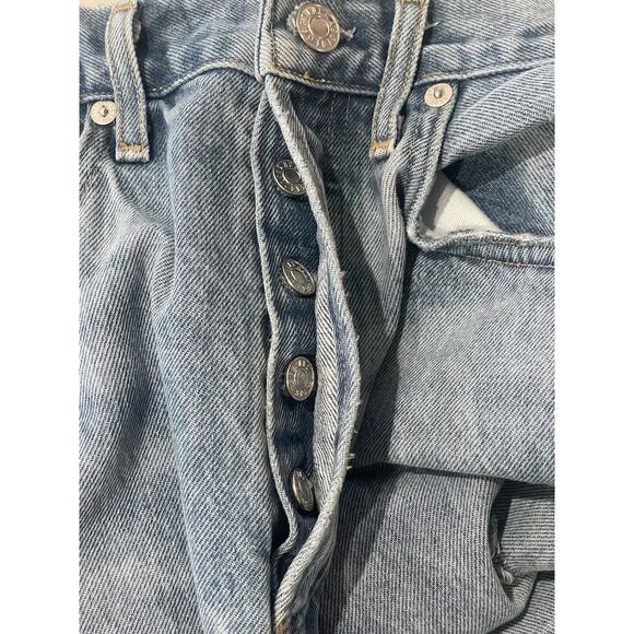 AGOLDE 90s Mid-Rise Loose Fit Distressed Button Fly Jeans Organic Cotton Size 26 - Picture 5 of 10